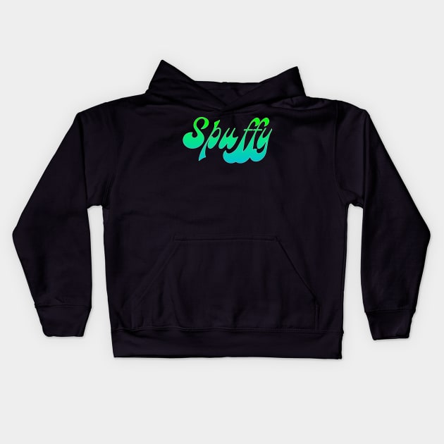 Neon Spuffy (white outline) Kids Hoodie by bengman